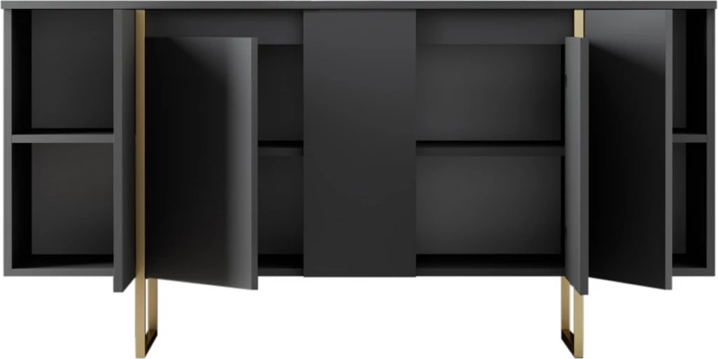 Konzola antracit z zlatimi detajli Skye Decor Luxe