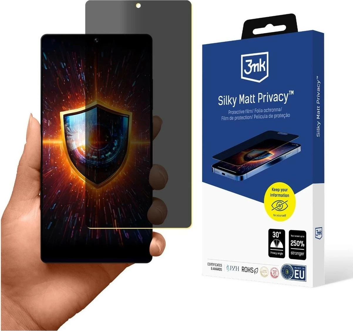 Folija za zasebnost 3MK Silky Matt za Samsung Galaxy S25 Ultra, prosojno črna