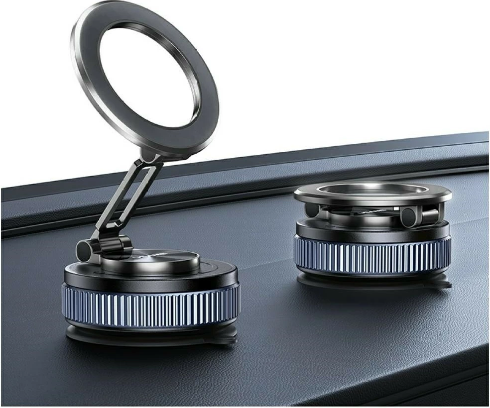 Magnetno avto držalo, montaža na rešetko prezračevalnika, 360° vrtenje, za pametne telefone 4–7" , USAMS ZJ084, z 2 kovinskima ploščicama, črno