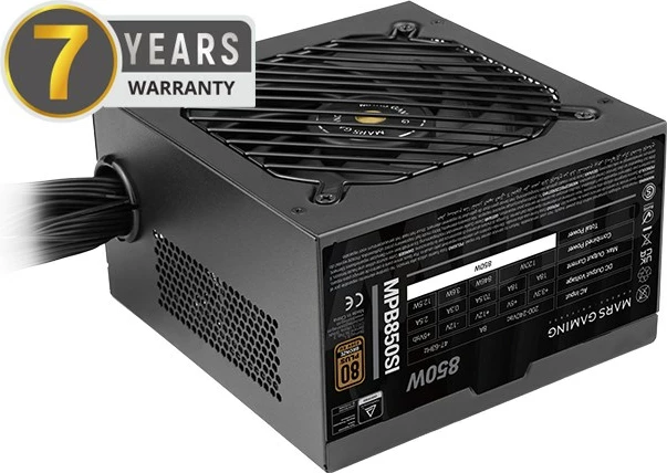 Napajalnik Mars Gaming MPB850SI, 850 W, ATX, 80 PLUS Bronze, črn