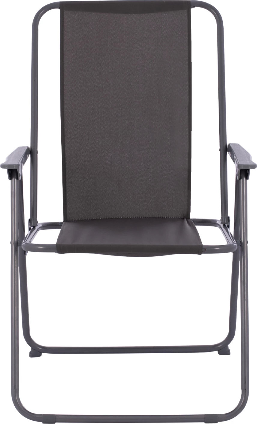 Plažni stol FH5148.01, siva tkanina, kovinski okvir, visok naslon