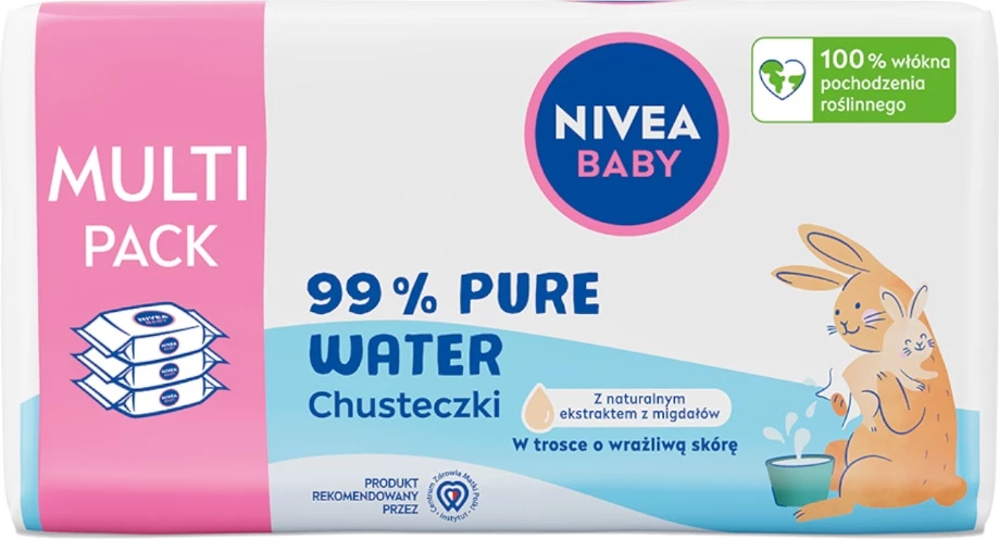Vlažne robčke za otroke biološko razgradljive 99% čista voda 3x57 kosov Nivea Baby