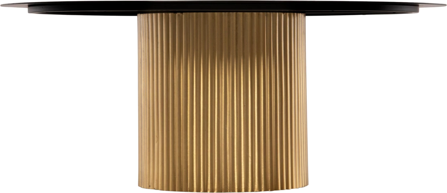 Klubska miza CLAD FH9674 kovinska v zlati in črni barvi s premerom Φ80x32H cm