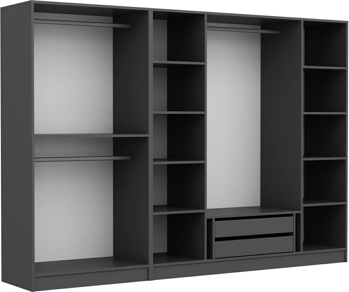 Garderobna omara Skye Decor, antracit, 270x210x52 cm