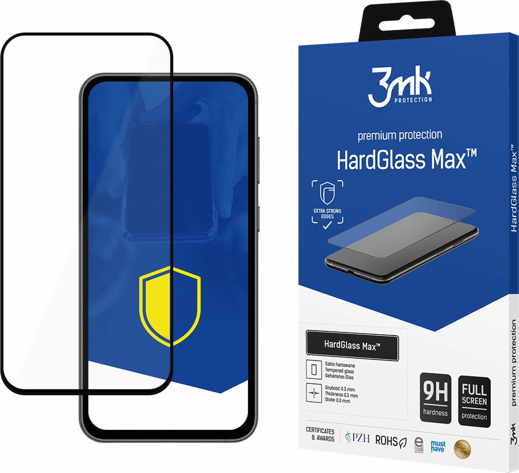 Zaščitno steklo 3mk HardGlass Max za Samsung Galaxy S23 FE, črno