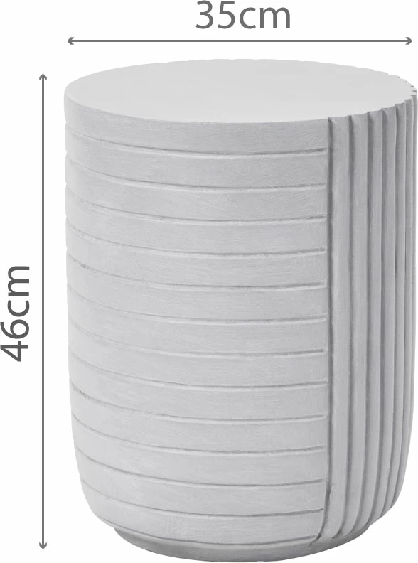 Geometrijska stranska miza, bela, 35x35x46