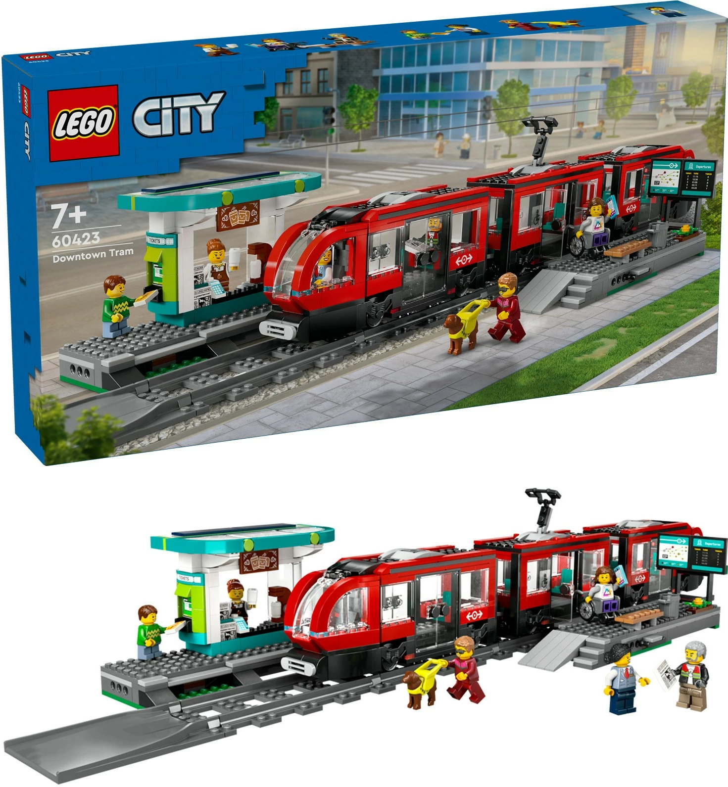 Moderen tramvaj z postajo LEGO City 60423, 811 kosov, večbarven