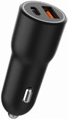 Avtomobilski polnilec Gembird TA-UC-AC2PDQC38-CAR-01, 38 W, USB-A/USB-C, črn