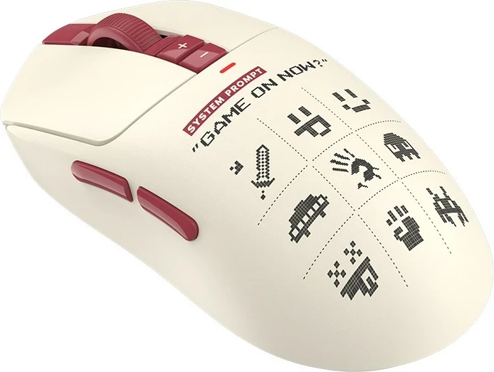 Igralna miška A4-Tech Bloody R72 ULTRA DUO Pixels Red, brezžična, RGB, bela