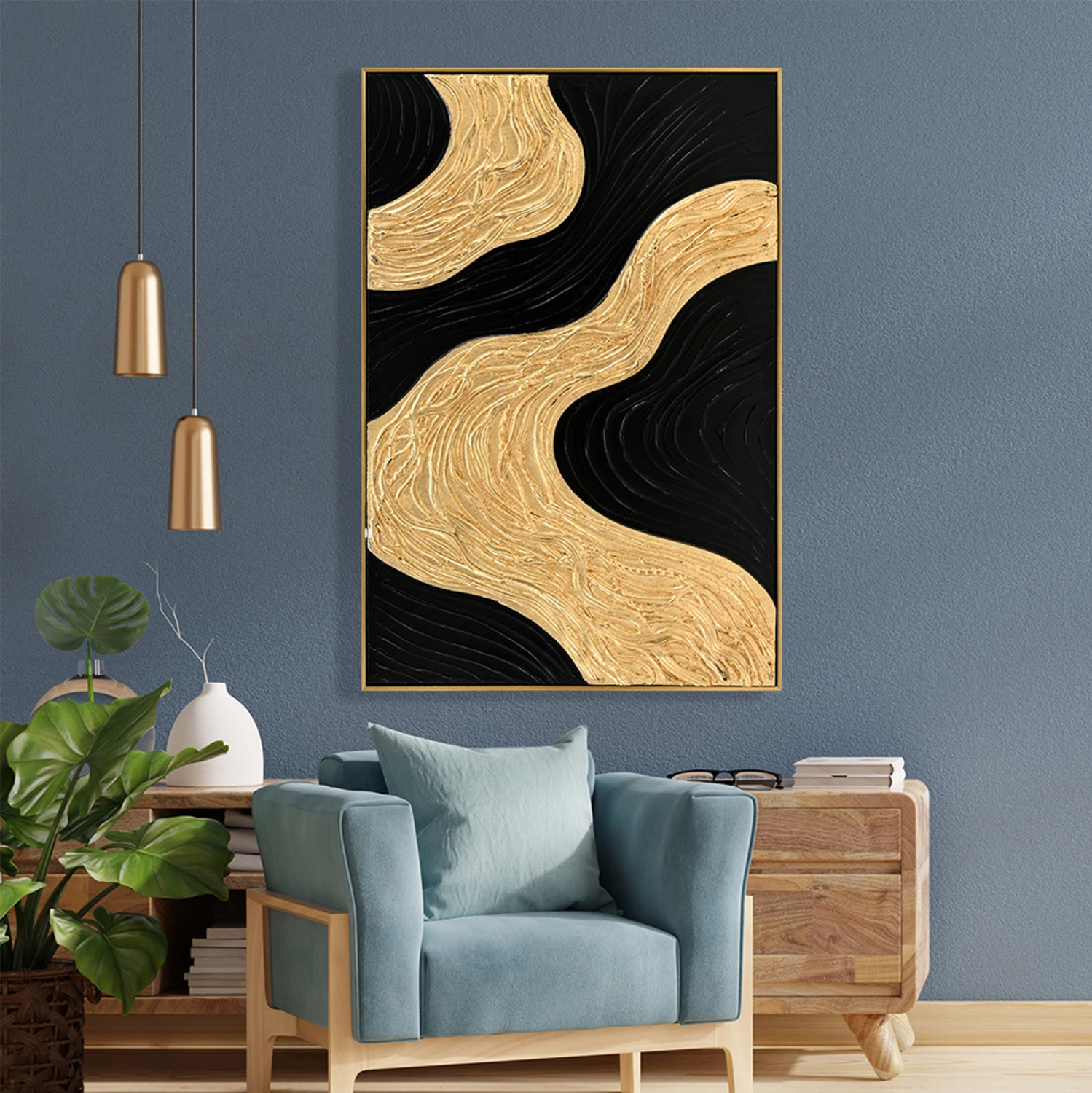 Stenska slika 3D FH4548.01 z bež PS okvirjem - ročno izdelane oblike 62x4,5Χ92Hcm