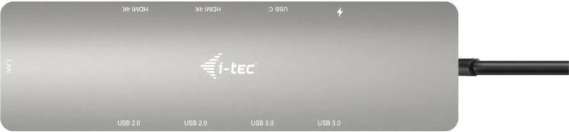USB-C hub z dvema HDMI izhodoma, I-Tec METAL NANO, siv