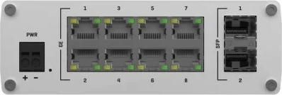 Industrijsko stikalo, 8x GbE PoE+, 2x SFP, DIN RAIL, zadnji panel TELTONIKA TSW210