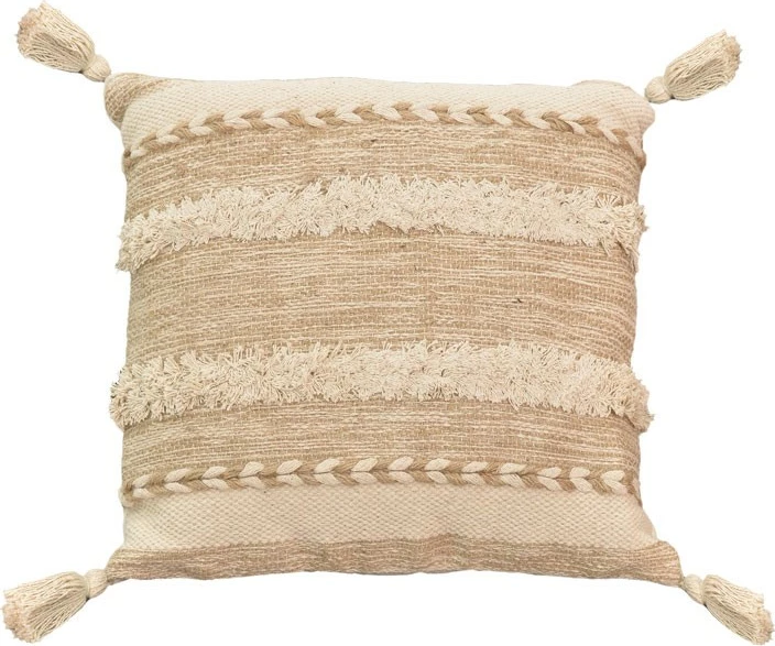 Blazina, bež tkanina Rozi Inart, 45x45x2.5 cm