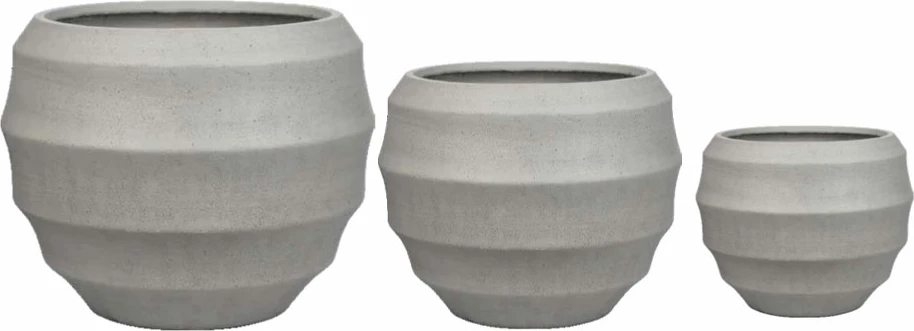 Set cvetličnih loncev 3 kosi, siv, 54,3x54,3x47,5 cm, MgO FLORRA