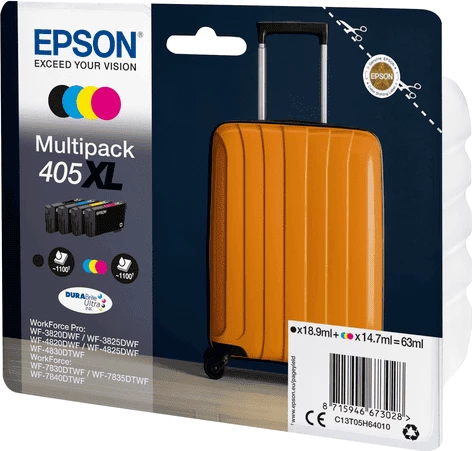 Multipaket črnilnih kartuš Epson 405XL C13T05H64010, XL 63 ml, črn/cijan/magenta/rumena