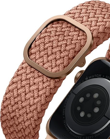 Pašček za Apple Watch UNIQ Aspen, tkanina Weavex, 42/44/45 mm, rožnat
