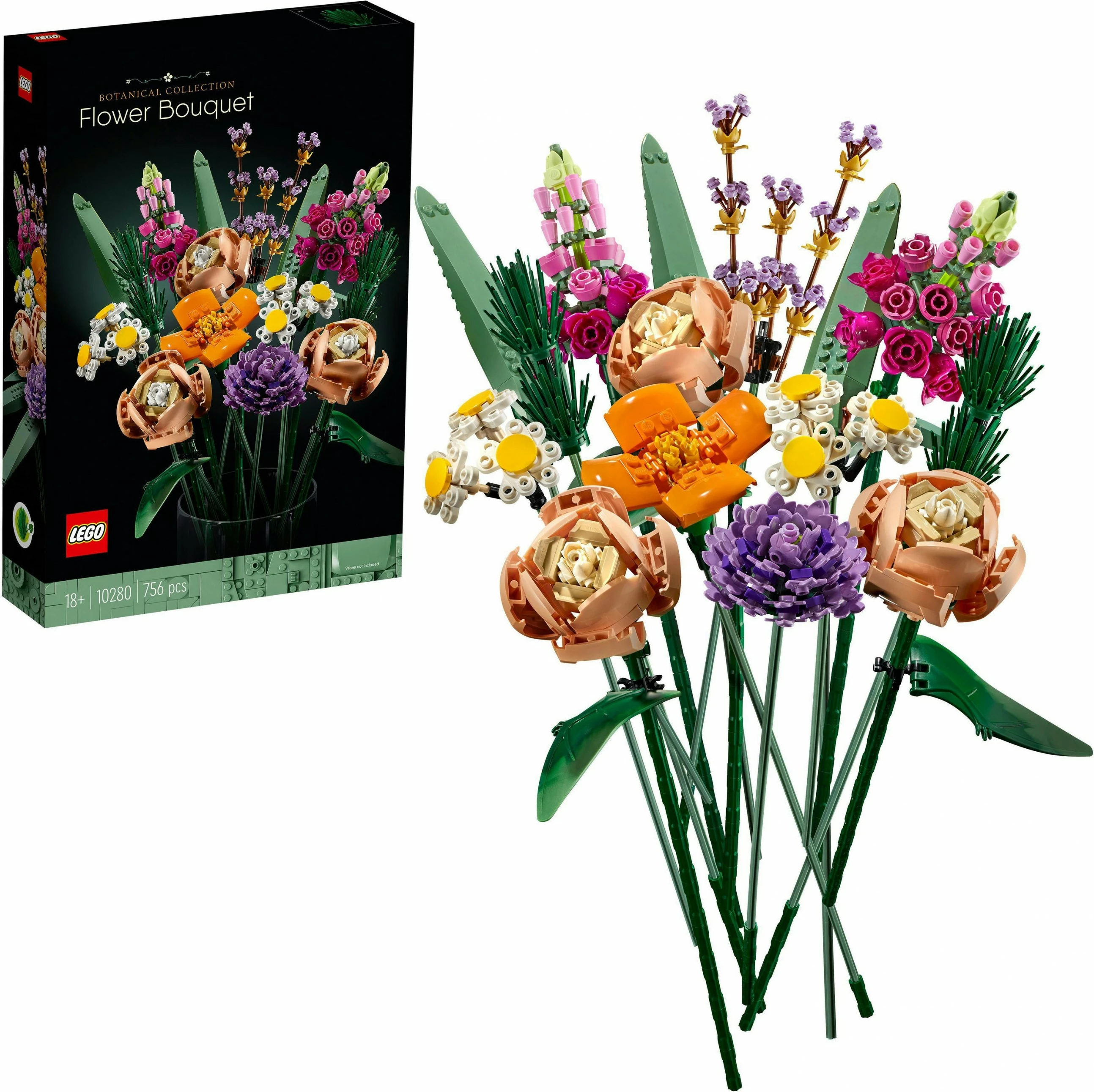 Buketa cvetov, LEGO ICONS Flower Bouquet, 756 kosov, večbarvno