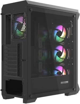 Računalniško ohišje Genesis Irid 505 V2 ARGB, Midi Tower, 4x ARGB ventilatorji, ATX/Micro ATX/Mini ITX, črno