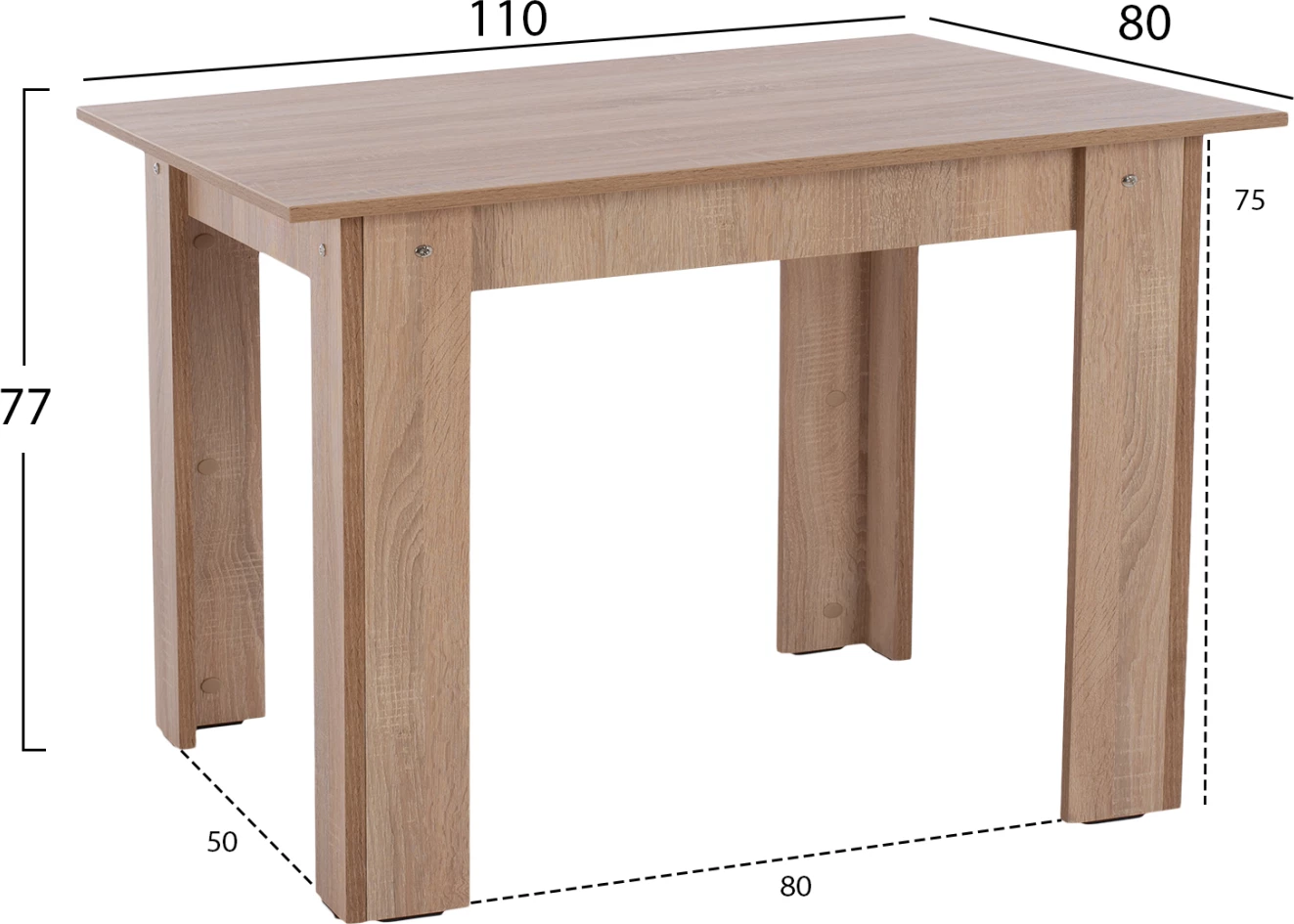 Jedilni set 5 kosov FH11908 miza 110x80 cm in 4 stoli 'LADY' cappuccino PU