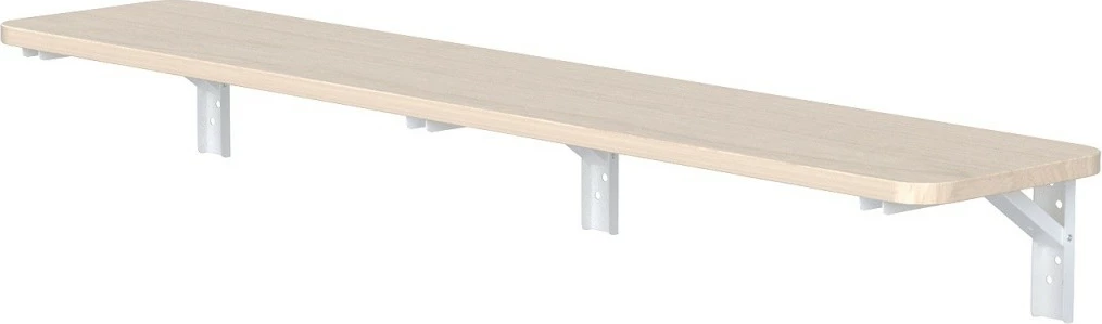 Zložljiva stenska polica, 100 x 20 cm, nosilnost 50 kg, les/bela, Maclean MC-129 WD