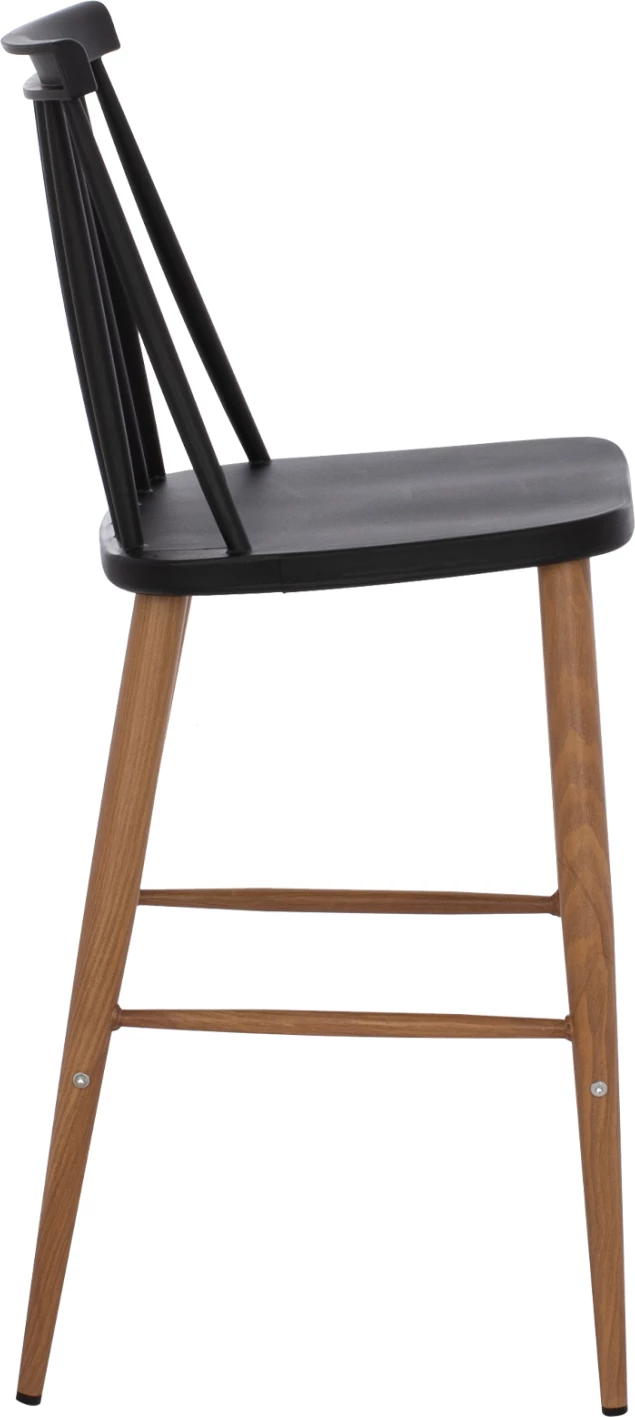 Barski stol FH9300.02 črna naravna 43x45x97Η, set 2 kosov