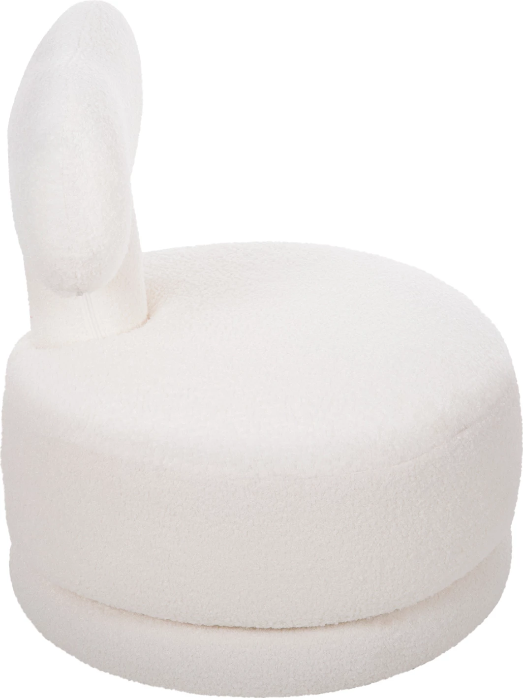 Vrtljiv stol s hrbtom KRIVIO FH9775.05 iz bele tkanine TEDDY 52x53x60Hcm