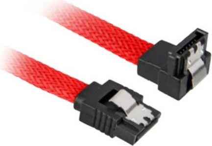 SATA III kabel 0,45 m, 90°, rdeče/črn, Sharkoon
