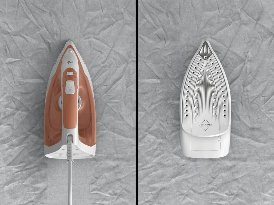 Parni/električni likalnik Tefal Virtuo 30 FV2C40E0, 2000 W, keramika, breskev/bele