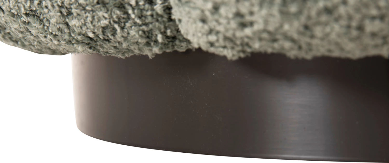 Okrogli stol KRIPP FH9602.05 pistacija zelena boucle-črna kovinska osnova Φ60x31Hcm