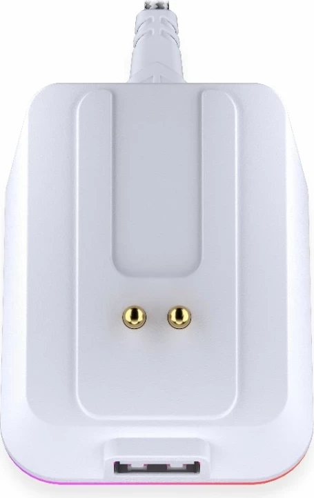 Stojalo za miško Endorfy Mouse Dock Onyx White, RGB, USB-C, belo