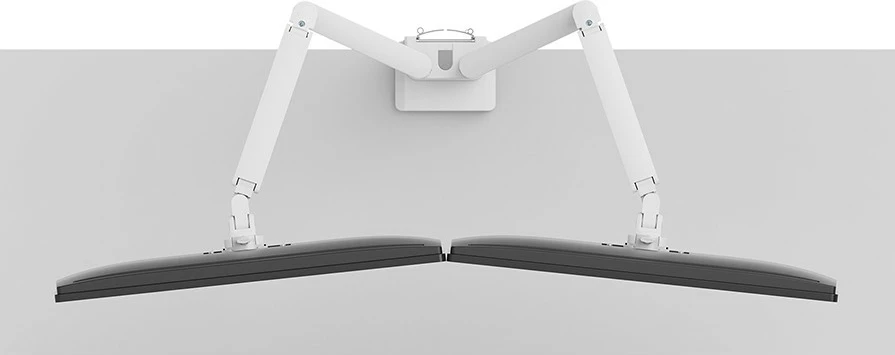 Krmilni nosilec za dva zaslona Neomounts DS70-250WH2, Clamp/Grommet, do 9 kg, 17"-32", belo