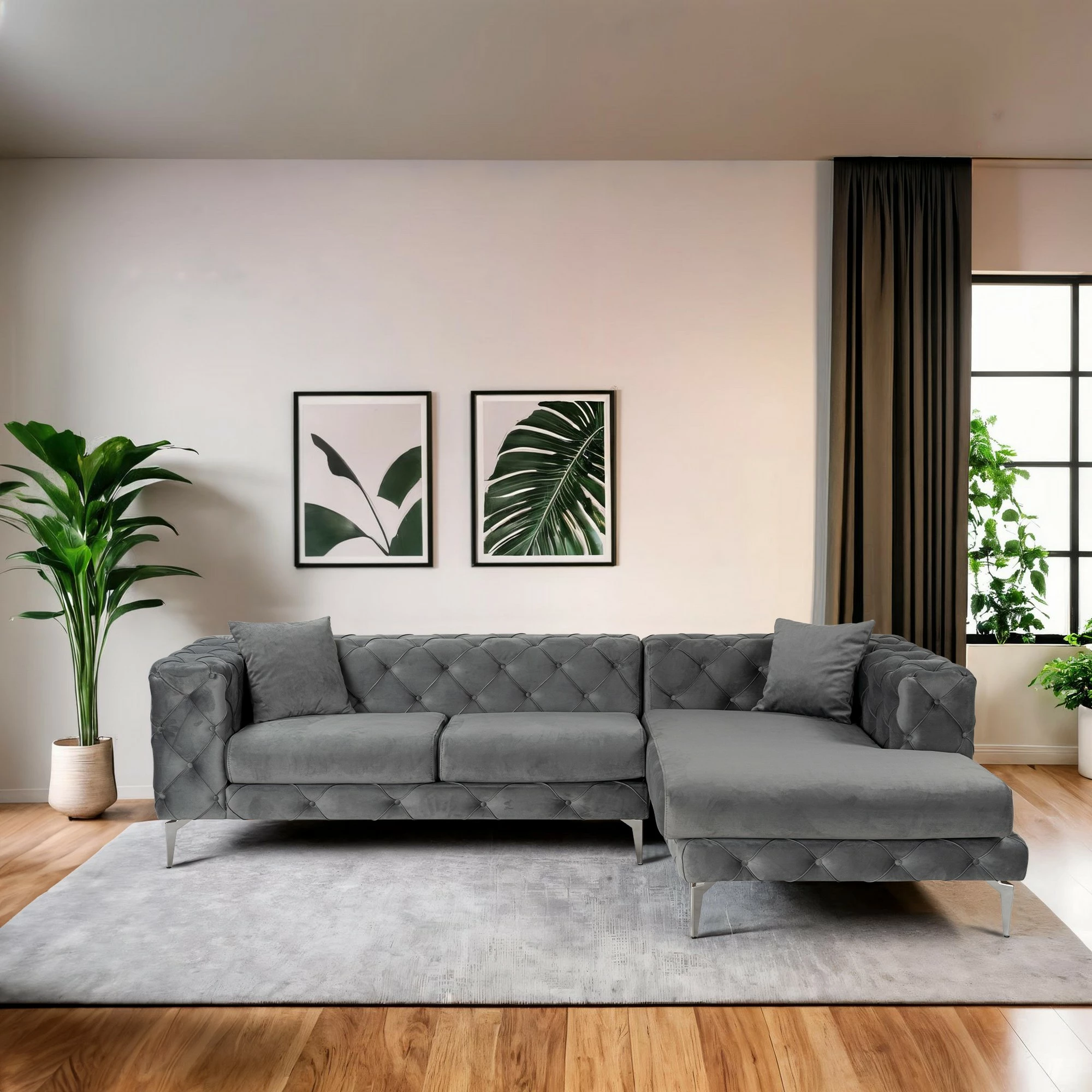Kotna sedežna garnitura Como Eco, desni kot - Atelier del Sofa, antracit