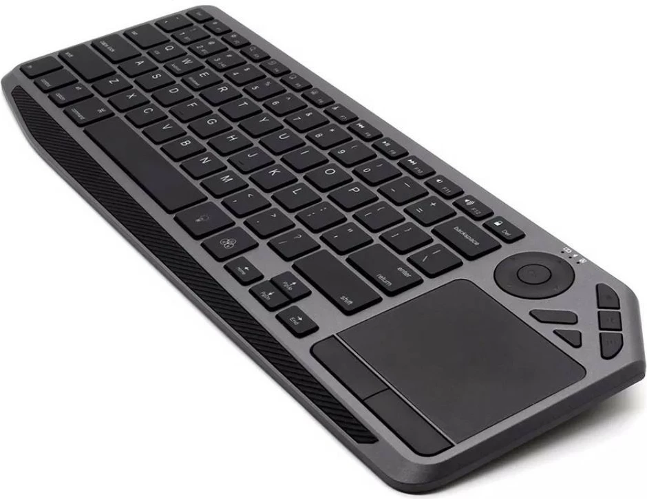 Brezžična tipkovnica s sledilno ploščico, Techly 365375, Bluetooth/2.4 GHz, LED, črna/siva