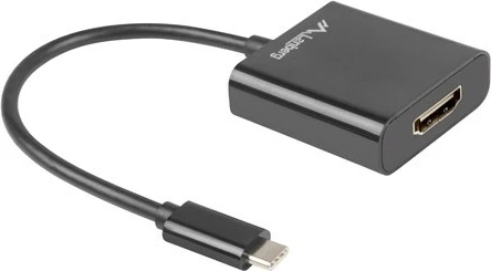 Adapter USB-C na HDMI Lanberg, 3.1 (M)–(F), 15 cm, črn