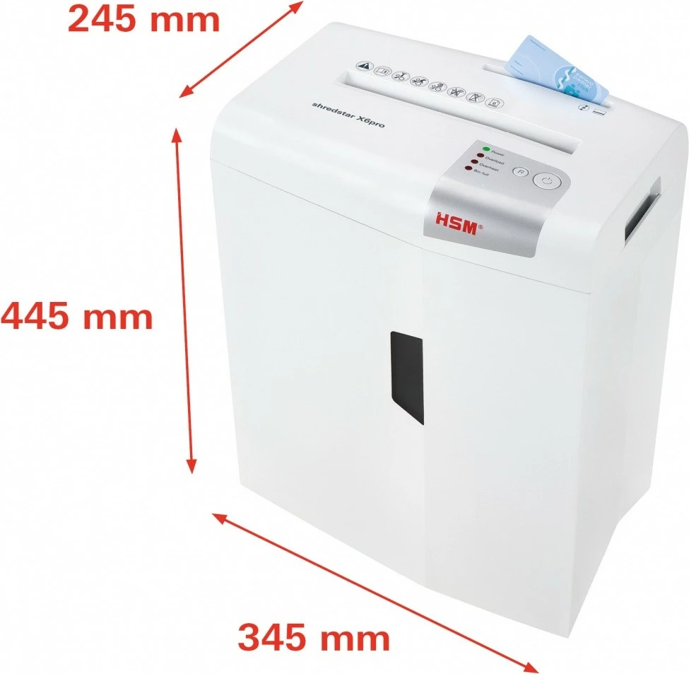 Uničevalnik dokumentov HSM Shredstar X6pro cc2x15, 20 L, bel