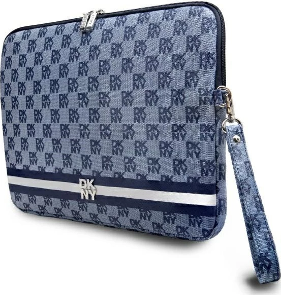 Etui za prenosnik, DKNY Sleeve 14", vzorec kvadratov, z ročajem, modra