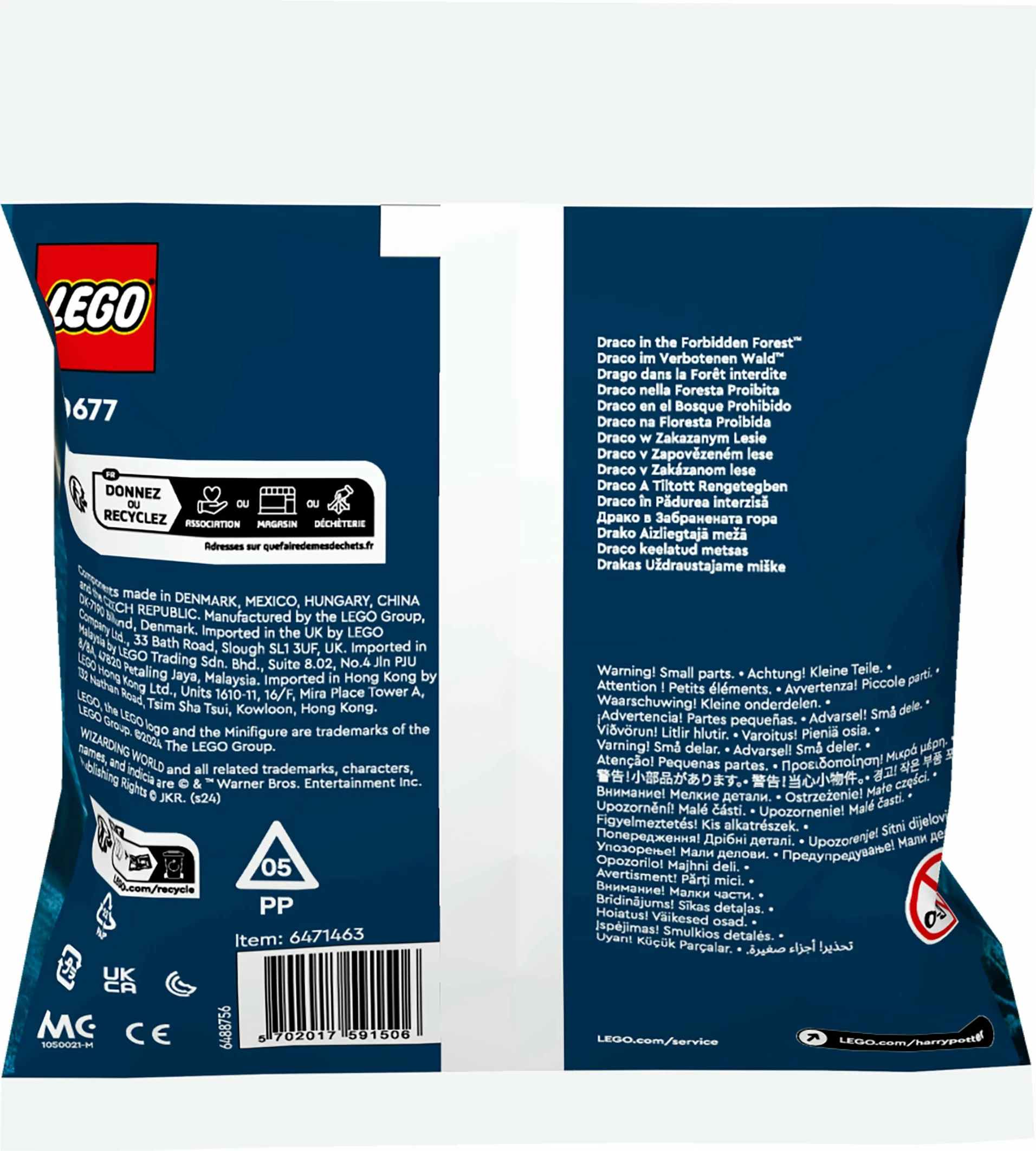 Set gradnje Draco v Prepovedanem gozdu, LEGO Harry Potter 30677, 33 kosov, večbarvno