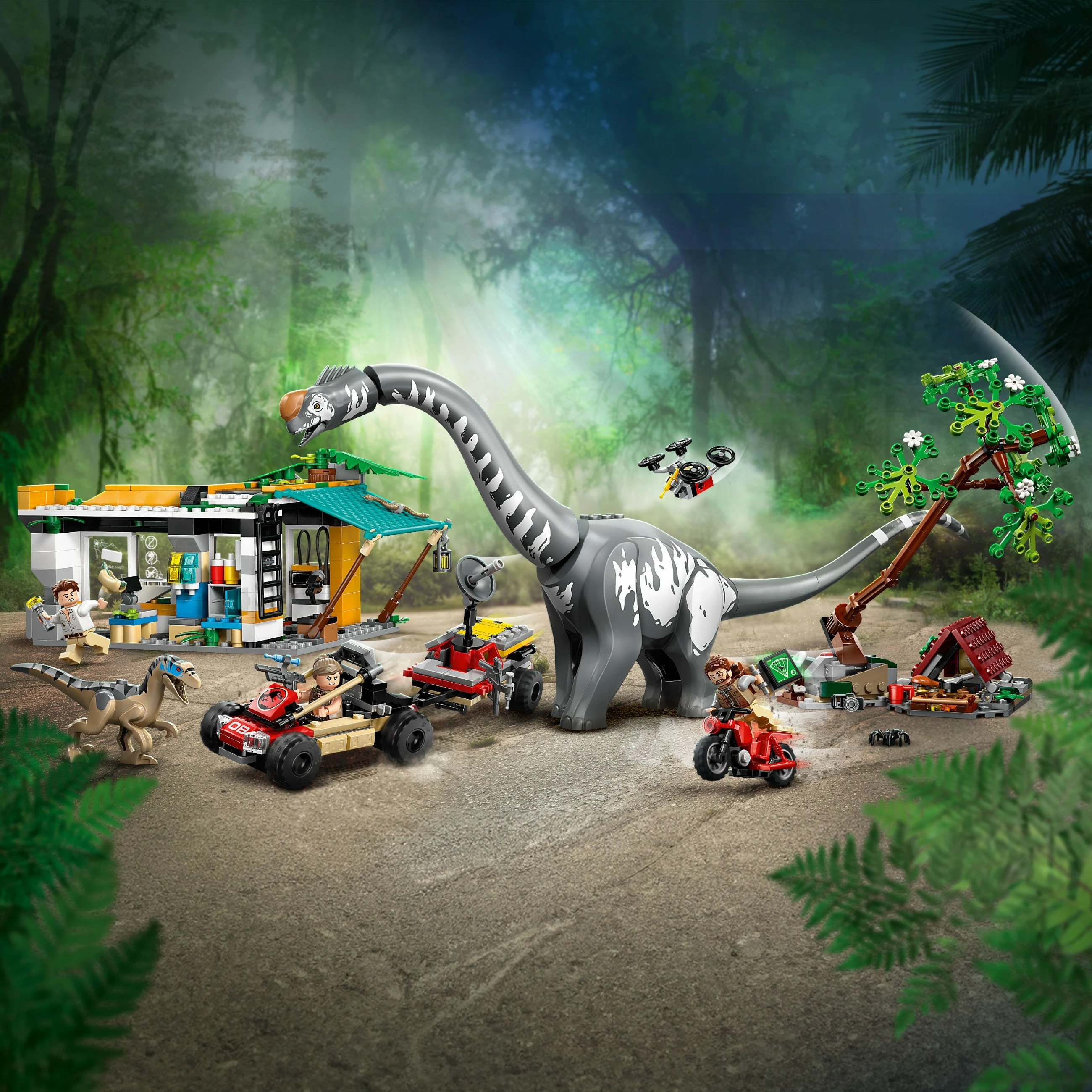 Set gradnje z dinozavri Raptor & Titanosaurus LEGO Jurassic World 76973, 582 delov, večbarven