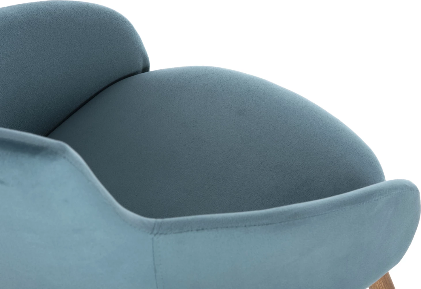 Jedilniški naslanjač IVY FH8546.05 iz turkiznega žameta in kovinskimi nogami v naravni barvi lesa 53x55x79Hcm, set 2 kosov