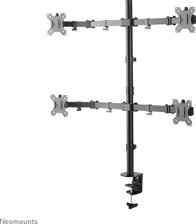 Krmilna roka za 4 monitorje Neomounts FPMA-D550D4BLACK, 13-32", nastavljiva višina, črna