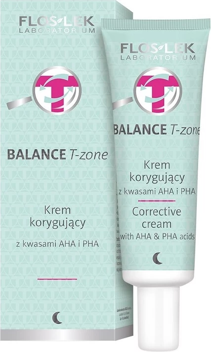Krema za obraz Balance T-Zone Correcting z AHA in PHA kislinami, Floslek, 50 ml