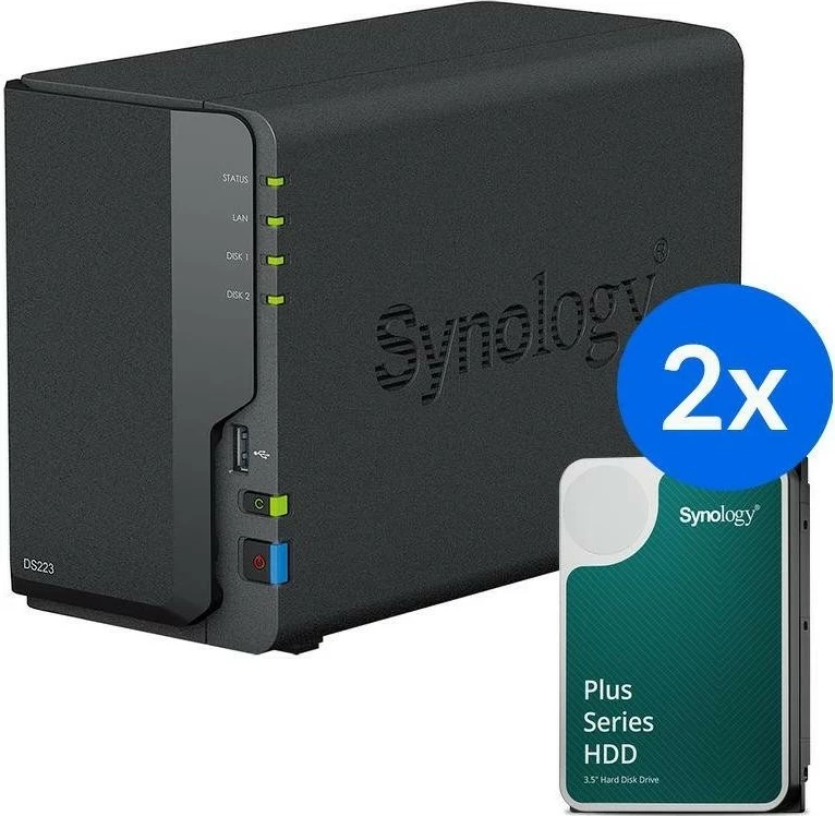NAS Synology DS223+, 2 x HAT3300-6T, 12TB