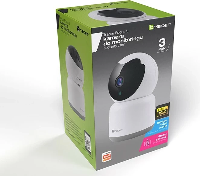 Notranja IP kamera Tracer FOCUS 3, FHD 1920 x 1080, nočni način, zaznavanje gibanja, dvosmerna komunikacija