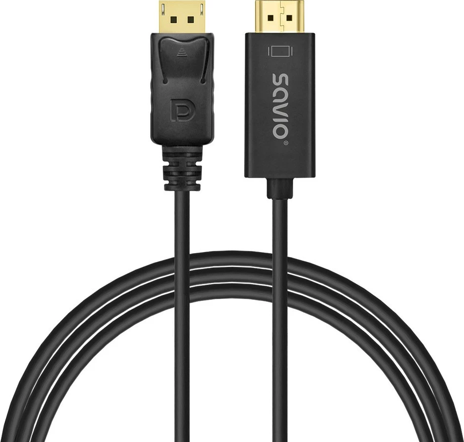 Adapter kabel DisplayPort v HDMI, Savio CL-183, 1,5 m, črn