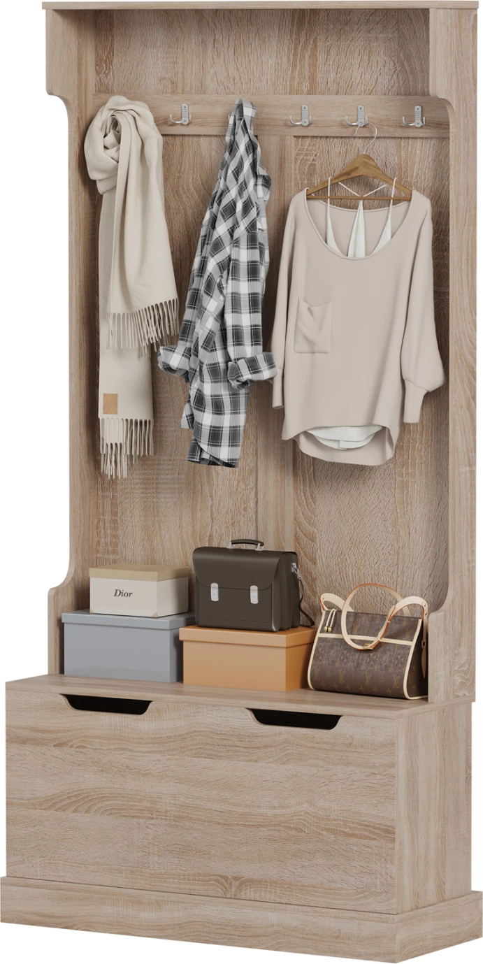 Pohištvo za predsobo KAYLOR FH2475.01 s kljukami in prostorom za shranjevanje-MDF v sonama 93x34x180Hcm