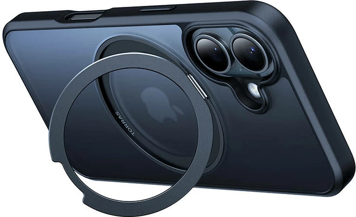 Ovitek za telefon Torras Ostand Pro za iPhone 16 Plus, črn