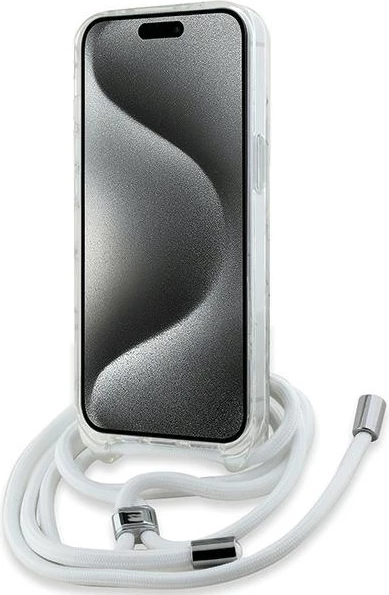 Prozoren ovoj z monogramom Karl & Choupette MagSafe za iPhone 15/14/13, Karl Lagerfeld IML Crossbody