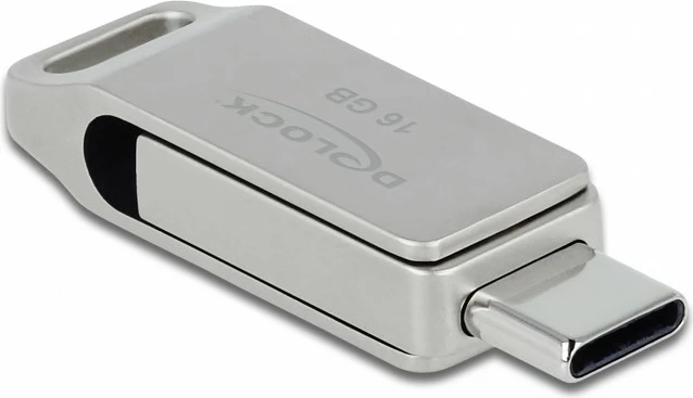 USB ključek 16GB, USB 3.2 Gen 1, USB-C in USB-A, kovinski DeLOCK