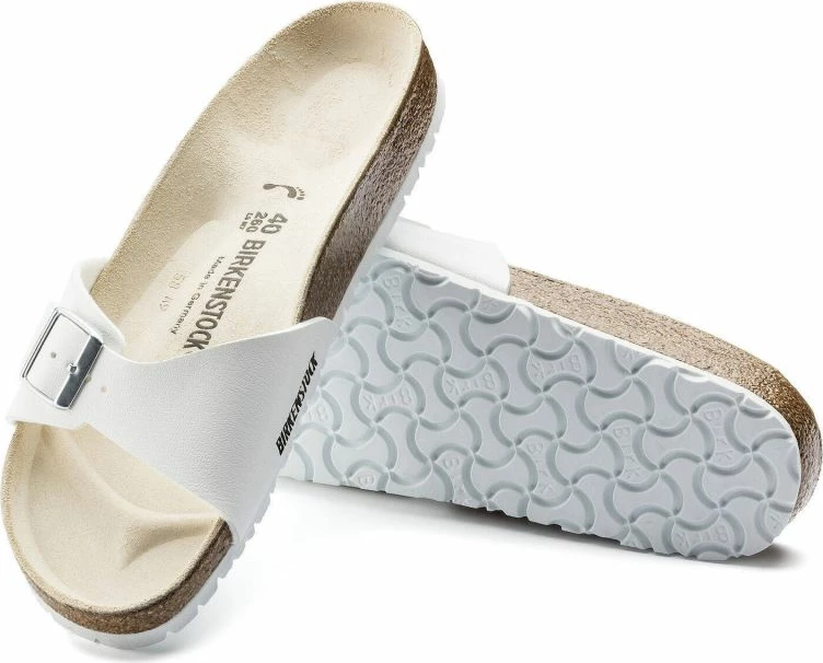 Ženski natikači Birkenstock Madrid Birko-Flor, beli