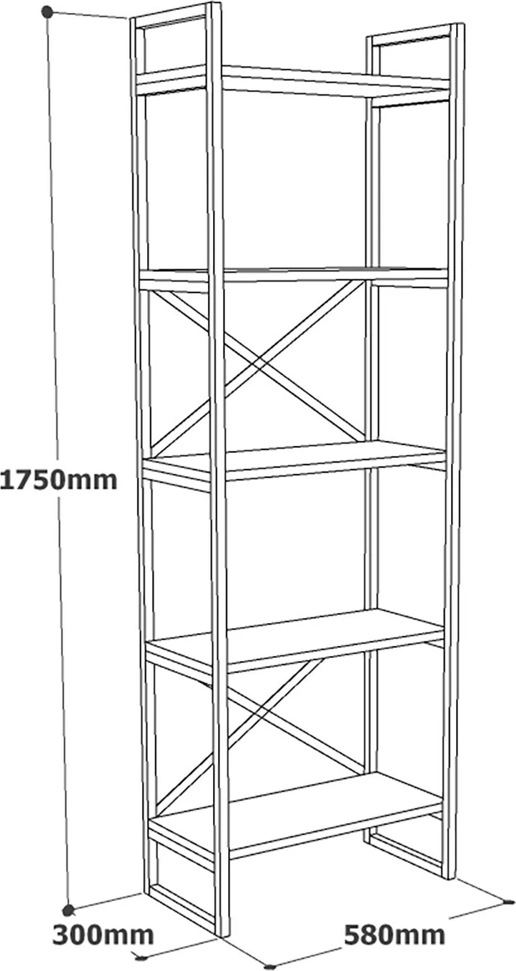 Knjižni regal Vg3-Ge, Hanah Home, marmor in zlato